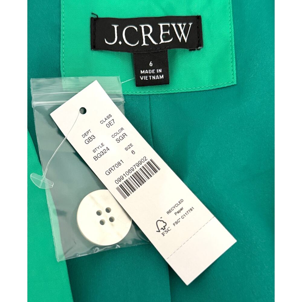 J.Crew Limited-edition Drapey Long Parke Blazer Summer Green Size 6 Cupro Blend - Picture 4 of 12